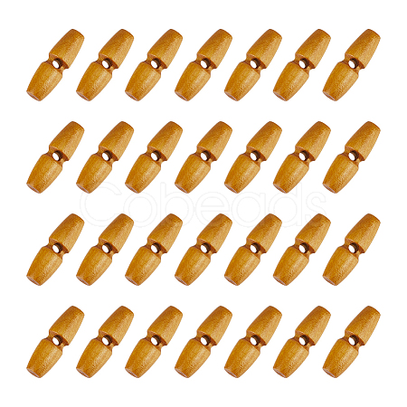 50Pcs 1-Hole Wood Buttons BUTT-UN0001-27B-1