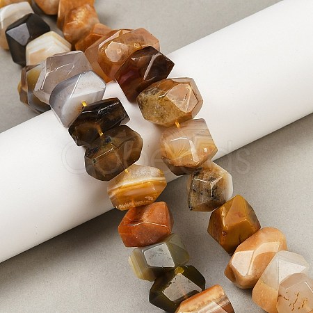 Natural Yellow Botswana Agate Beads Strands G-F796-D01-01-1