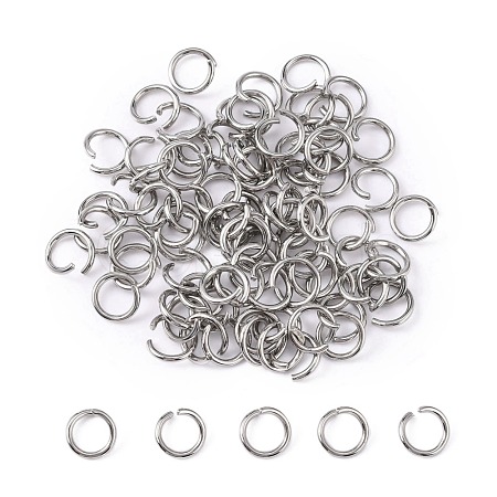Tarnish Resistant 304 Stainless Steel Open Jump Rings X-STAS-R049-7x1mm-1