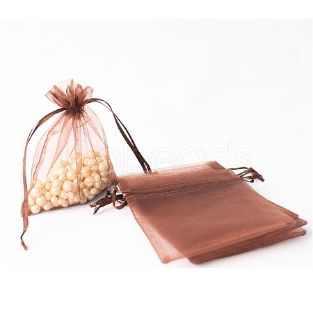 100Pcs Rectangle Organza DIY Craft Drawstring Bags PW-WG69155-23-1