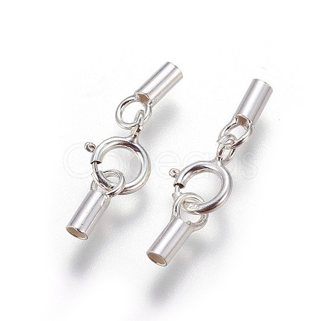 925 Sterling Silver Spring Ring Clasps STER-G019-B-08S-1