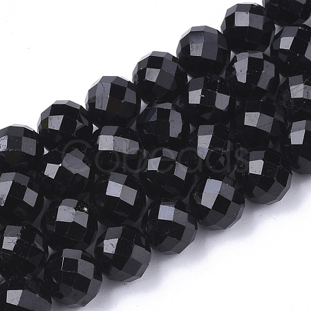 Natural Black Tourmaline Beads Strands G-S345-10mm-002-1