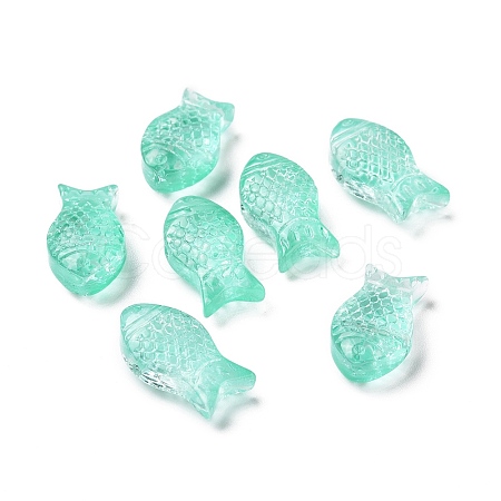 Transparent Spray Painted Glass Beads X1-GLAA-I050-10C-1