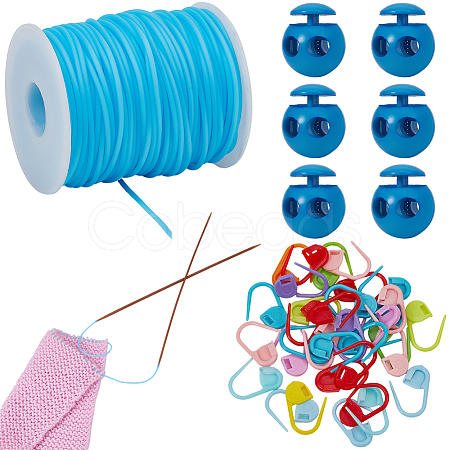 30Pcs Eco-Friendly ABS Plastic Knitting Crochet Locking Stitch Markers Holder IFIN-SC0001-96F-1