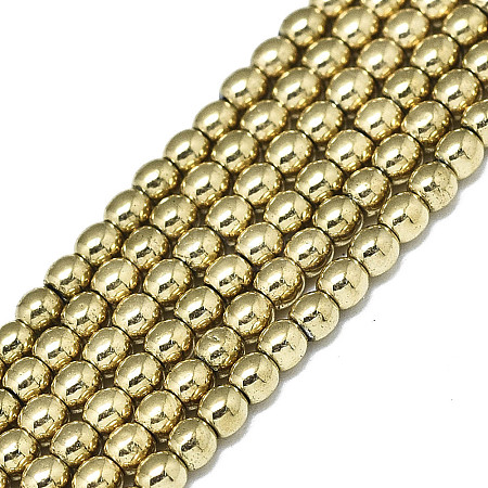 Electroplate Non-magnetic Synthetic Hematite Beads Strands X-G-S352-52A-01-1