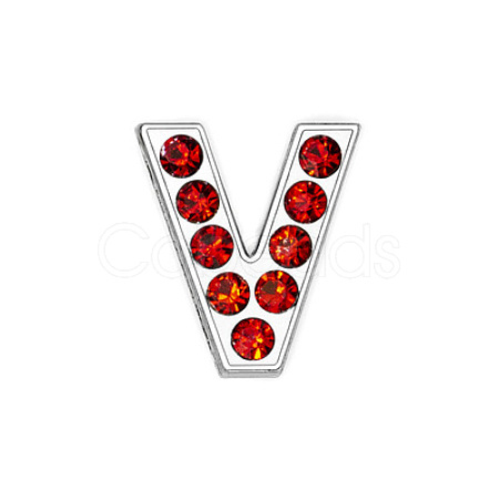 Glass Rhinestone Slide Charms PALLOY-TAC0018-02-V-1
