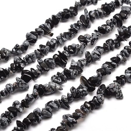 Snowflake Obsidian Chip Bead Strands X-G-M205-23-1