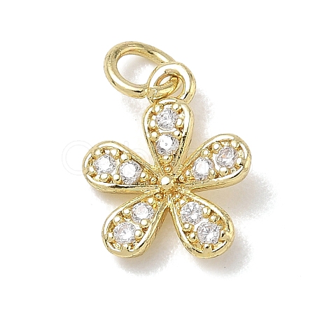 Brass with Rhinestone Charms KK-CBAD872-01G-08-1