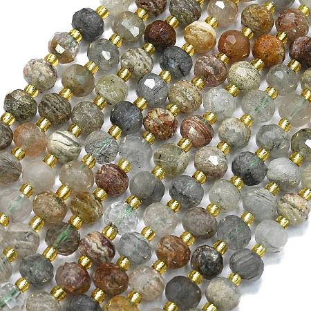 Natural Lodolite Quartz Beads Strands G-K389-E37-01-1