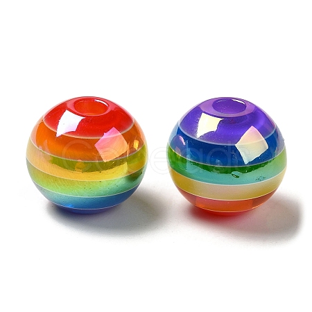 Pride UV Plating Rainbow Iridescent Acrylic European Beads X-MACR-D025-06-1