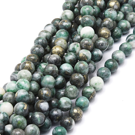 Natural Dioptase Round Beads Strands G-E569-Q01-A-1