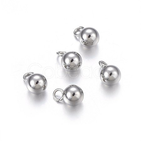 Tarnish Resistant 304 Stainless Steel Sphere Charms STAS-O107-04P-A-1