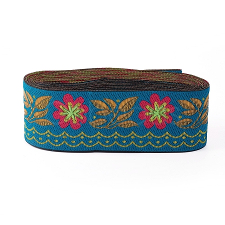 Embroidery Polyester Ribbons SRIB-WH0006-85F-1