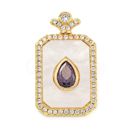 Brass Micro Pave Cubic Zirconia Pendants FIND-Z044-04A-1