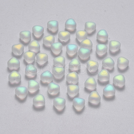 Transparent Spray Painted Glass Beads GLAA-R211-02-C01-1