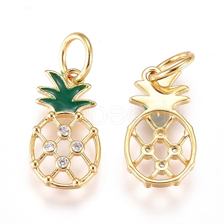 Brass Enamel Charms X-ZIRC-L070-68G-1