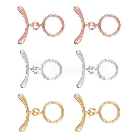 7Pcs Ring Brass Toggle Clasps KK-TADJ0001-21-1