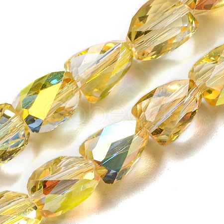 Transparent Electroplate Glass Beads Strands GLAA-G116-03A-HR04-1