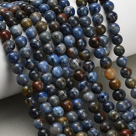 Natural Dumortierite Beads Strands G-F826-A01-6mm-1