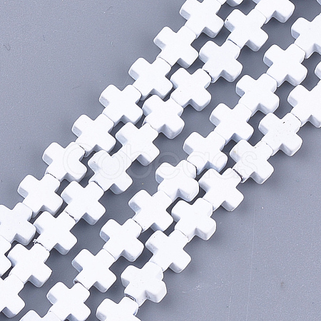 Spray Painted Non-magnetic Synthetic Hematite Beads Strands G-T116-18A-16-1