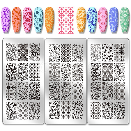 Stainless Steel DIY Nail Art Templates MRMJ-WH0092-103-1