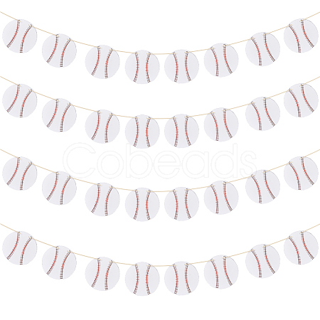 8 Bags Paper Baseball Hanging Banner AJEW-FH0006-97-1