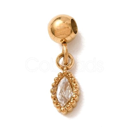 304 Stainless Steel Pave Clear Cubic Zirconia Charms LS-CU-CBAB6EC-14G-03-1