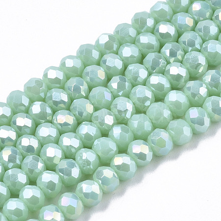 Electroplate Glass Beads Strands EGLA-A034-P10mm-B16-1
