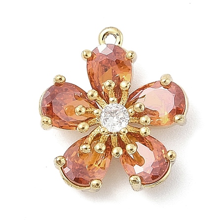Brass Micro Pave Cubic Zirconia Pendants KK-S514-02E-G-1