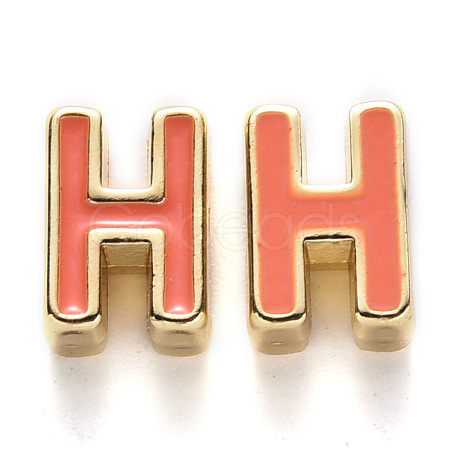 Rack Plating Alloy Enamel Beads ENAM-S122-033H-NR-1