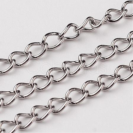 Tarnish Resistant 304 Stainless Steel Curb Chains CHS-O005-17C-1
