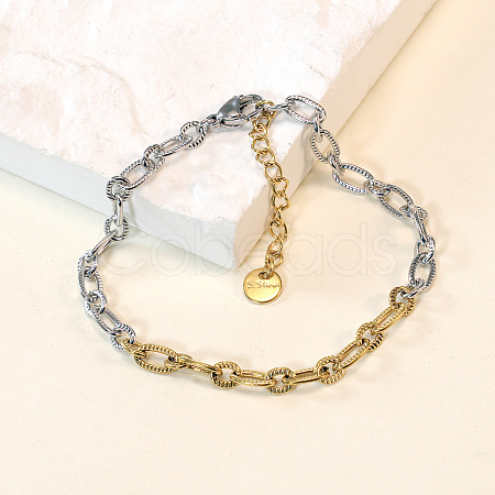 304 Stainless Steel Oval Link Chain Bracelets FS-WGC4BBB-02-1