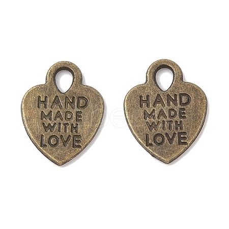 Tibetan Style Alloy Heart Charms X-TIBEP-Q035-07AB-NR-1