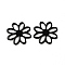 Spray Painted 201 Stainless Steel Filigree Joiners, Flower, Black, 16x1mm, Inner Diameter: 2.5x4.5mm