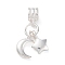 925 Sterling Silver Star & Moon European Dangle Charms, Large Hole Pendants, Silver, 19.5mm, Hole: 3mm