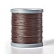 Waxed Polyester Cord, Micro Macrame Cord, Bracelets Making Cord, for Leather Projects, Handcraft, Bookbinding, Flat, Coconut Brown, 0.8x0.2mm, about 164.04 yards(150m)/roll