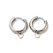 Tarnish Resistant 201 Stainless Steel Huggie Hoop Earring Findings, with Horizontal Loop and 316 Surgical Stainless Steel Pin, Stainless Steel Color, 11x3mm, Hole: 2.5mm, Pin: 1mm