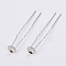 Iron Hair Fork Findings, Platinum, Tray: 10mm, 62.5x11~12x1mm