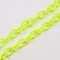 Handmade Nylon Cable Chains Loop, Oval, Green Yellow, 8~9x11~13x2mm, about 85cm/strand, 33.5 inch