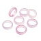 Dyed & Heated Natural Agate Finger Rings for Women, Pearl Pink, 5.5mm, Inner Diameter: 17~17.5mm