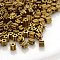 Grade A Glass Seed Beads, Flower, Golden Plated, 3.5x3.5~4mm, Hole: 1mm