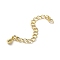 Brass Curb Chain Extender, End Chains with Teardrop Drop, Real 18K Gold Plated, 56mm