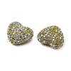 Sparkling Acrylic Heart Beads with Rhinestone Embellishment OACR-NH0001-02B-05-2