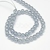 Electroplate Crystal Glass Round Beads Strands EGLA-F037-6mm-A05-3