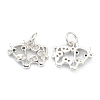 Brass Clear Cubic Zirconia Charms ZIRC-B010-22P-2