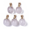Top Golden Plated Natural Quartz Crystal Pendants G-T131-03O-1