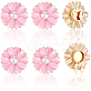 6Pcs Flower Alloy Plastic Cufflinks FIND-CY0001-64-1