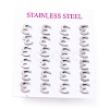 Tarnish Resistant 304 Stainless Steel Greek Alphabet Stud Earrings STAS-D007-07P-12-3