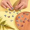 25Pcs 5 Colors Zinc Alloy Butterfly Charms ENAM-SZ0001-81-6