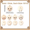 Wood European Beads WOOD-GF0002-24B-2